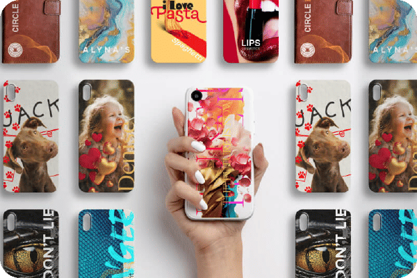 Capinhas personalizadas com mão ao centro