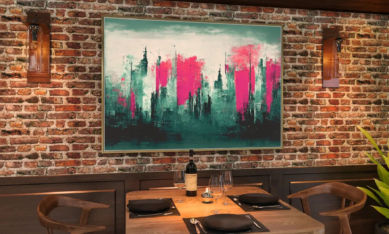 Painel decorativo com impressão UV em substrato especial de grande formato