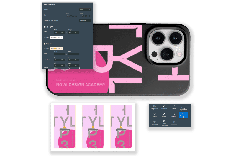 Imagine visualizar el proceso de configuración para impresión sobre objetos.
