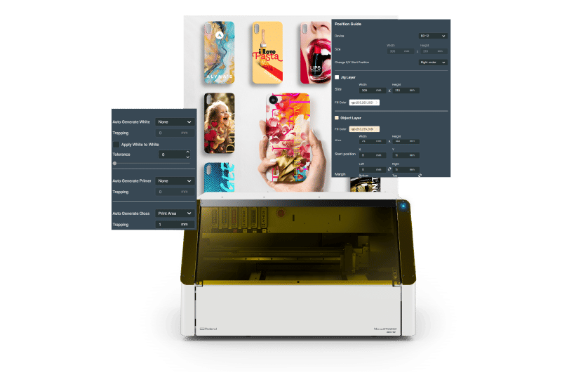 Previsualización mostrando aplicaciones de impresiones directo-a-película (DTF)