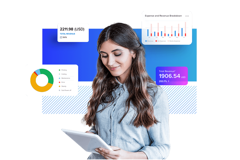 The Roland DG Connect app showing on a notebook and a mobile device