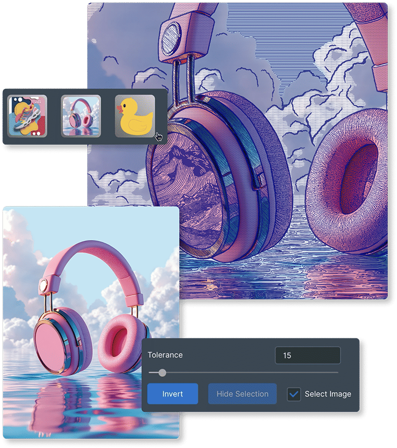 Fones de ouvido com efeito dimensional criados no módulo DIMENSE
