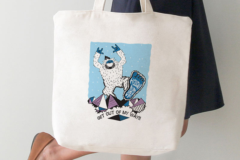 Cloth bag with outlet printing