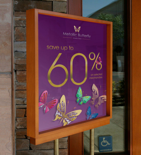 Letrero con Tinta Metálica