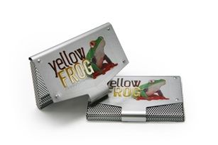 Tarjetero Yellow Frog ("sapo verde") impreso con tintas UV Tarjetero Yellow Frog ("sapo verde") impreso con tintas UV