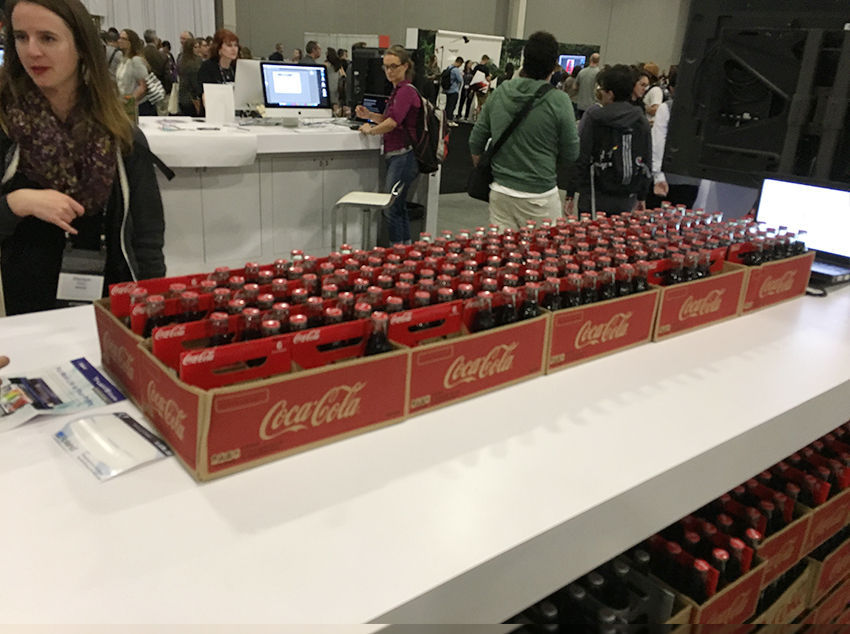 coca-cola bottles at Adobe Max