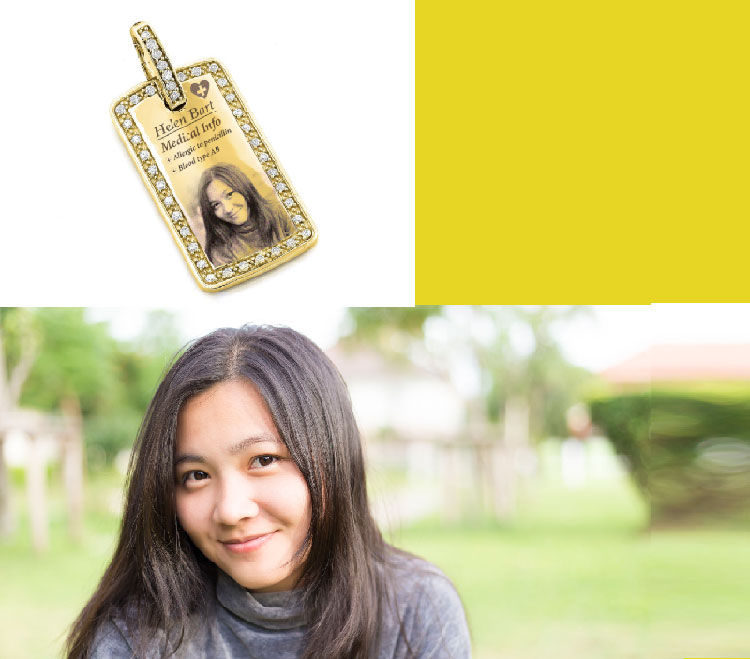 joyería personalizada con información médica