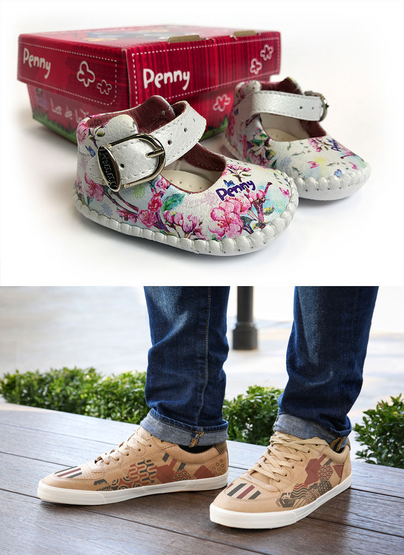 gráficos personalizados en zapatos y zapatillas