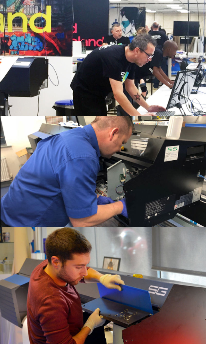 Premios de servicio Roland DG, atendiendo máquinas Roland DG