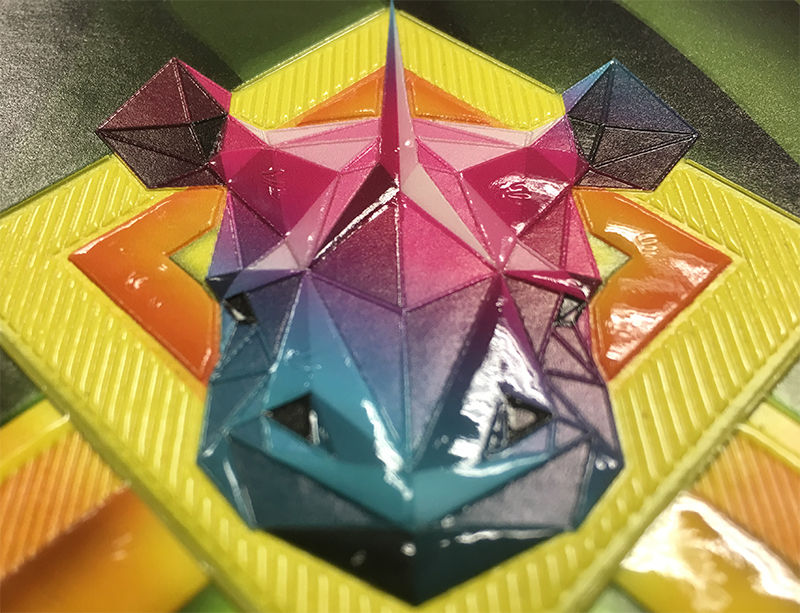 UV printed gloss ink texture