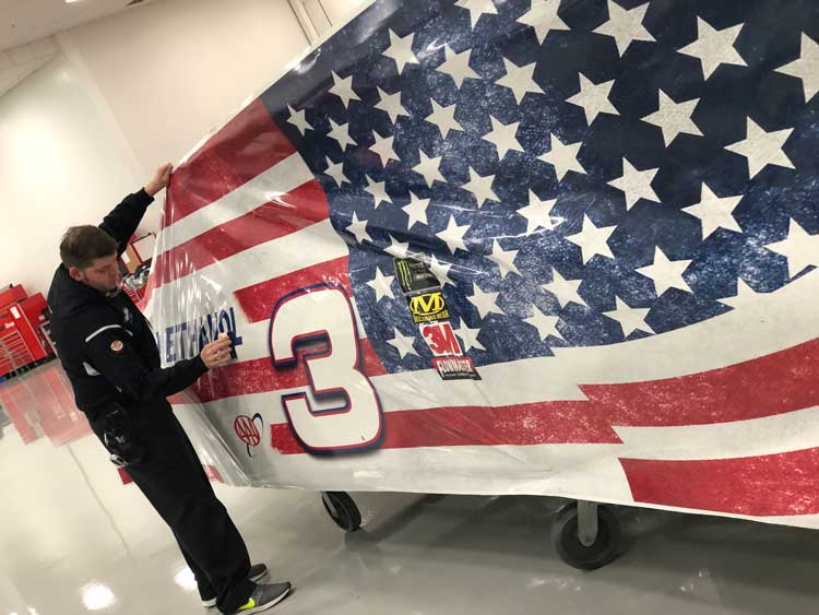 NASCAR vehicle vinyl wrapping