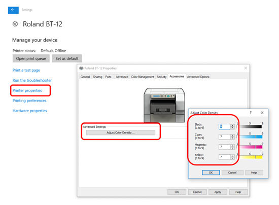 consejo de configuración de impresión de camisetas con la bt-12