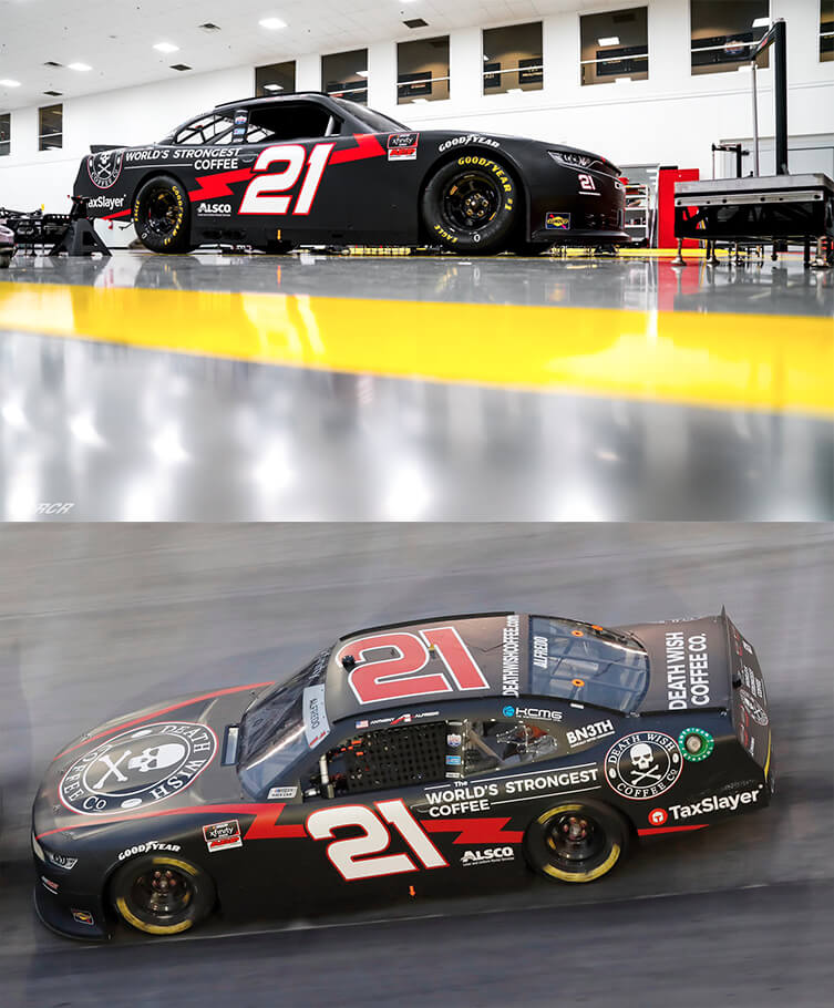 Esquema Death Wish Coffee de Anthony Alfredo para NASCAR