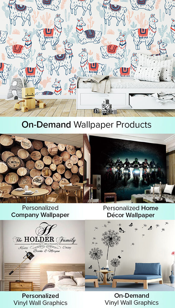 on demand wallpaper and vinyl wall graphics