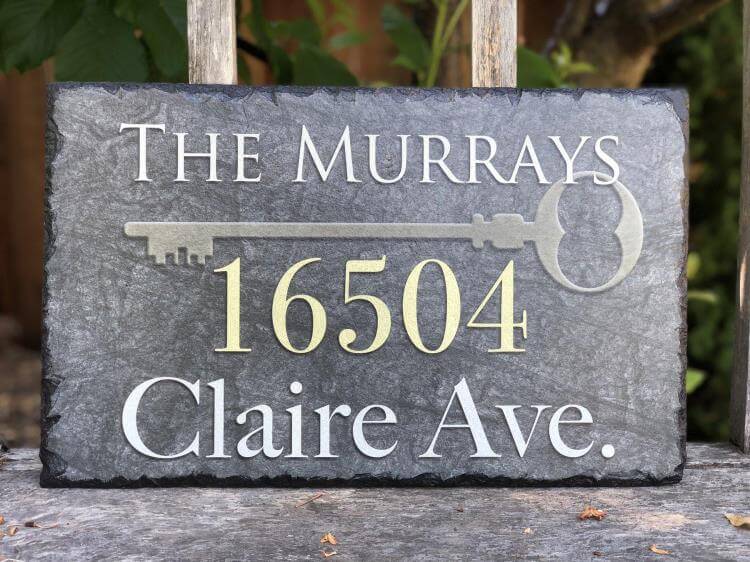 print house numbers on slate tiles