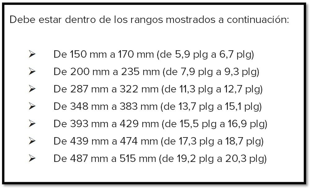 Rango de ancho de sustrato