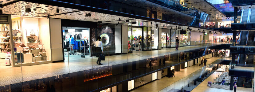 Retail shops in a mall