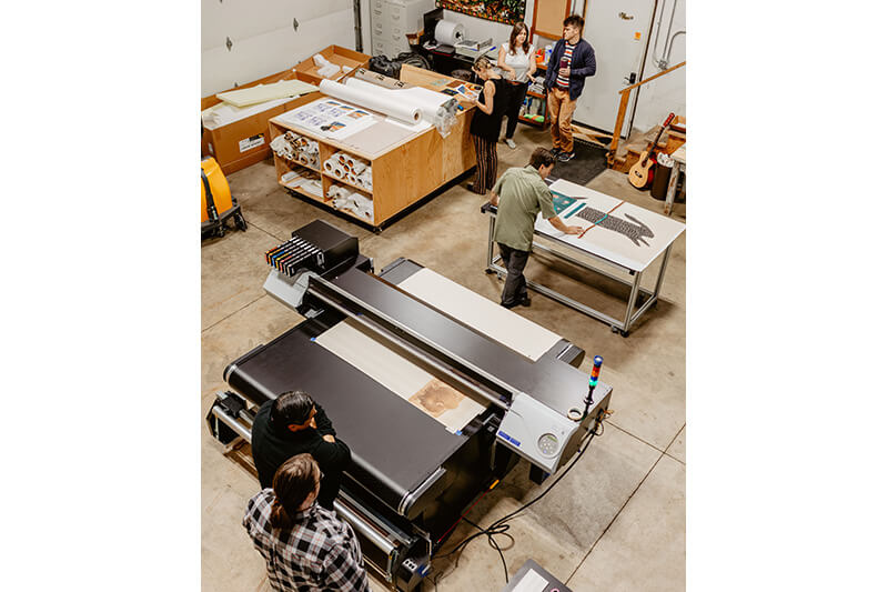 Overhead image of production floor at Western Sensibility