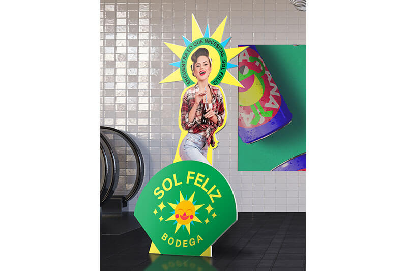 Colorful POP display for Sol Feliz.