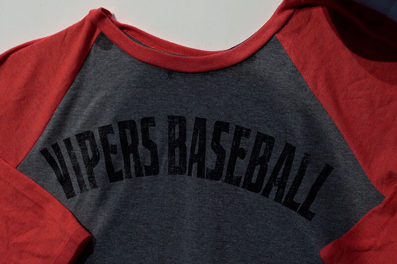 Shirt with Vipers Baseball graphic on the front.