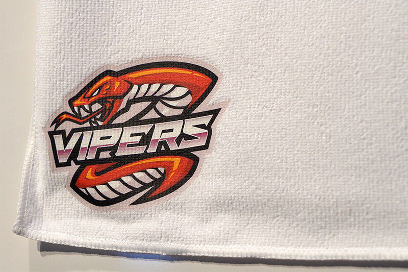 Towel with Vipers logo in the corner.