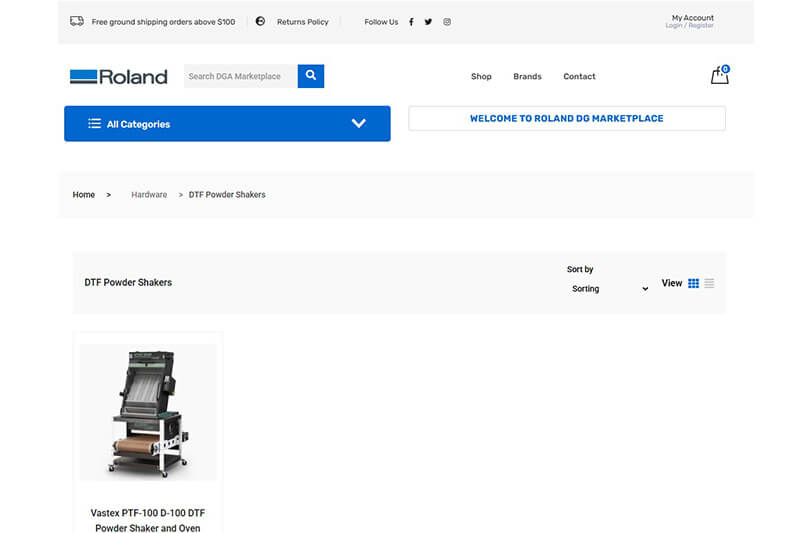 Screenshot of Marketplace