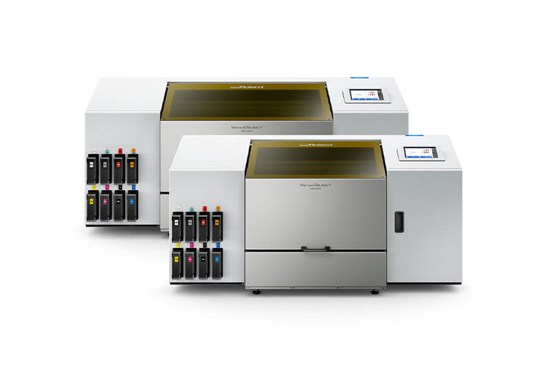 Roland DG MO series UV flatbed printers.