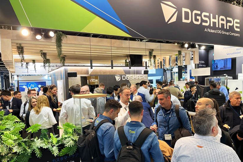 The DGSHAPE booth was busy with visitors.