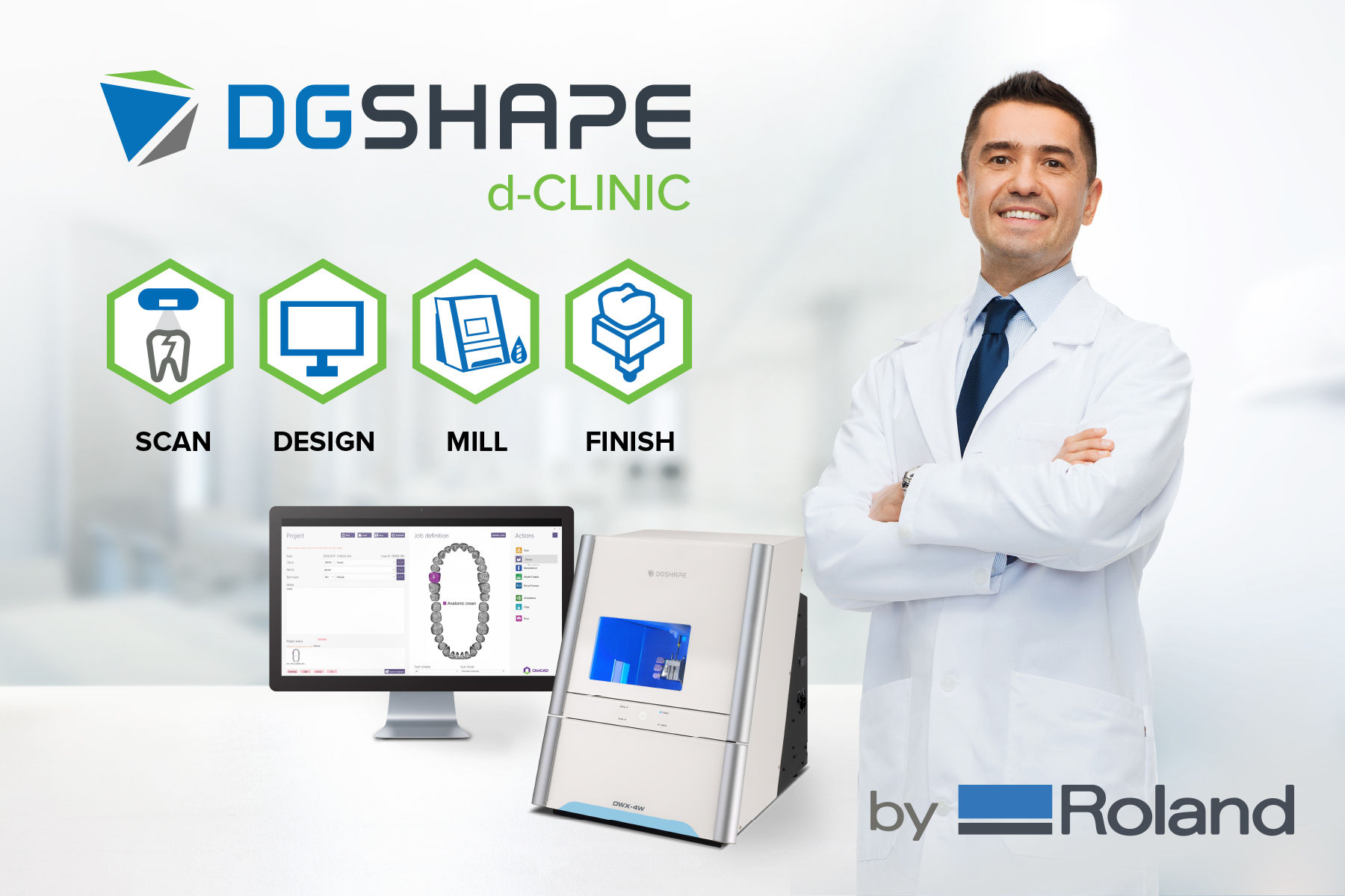Roland DGA ha lanzado d-CLINIC, una nueva soluci&oacute;n CAD/CAM de arquitectura abierta para consultorios de dentistas.