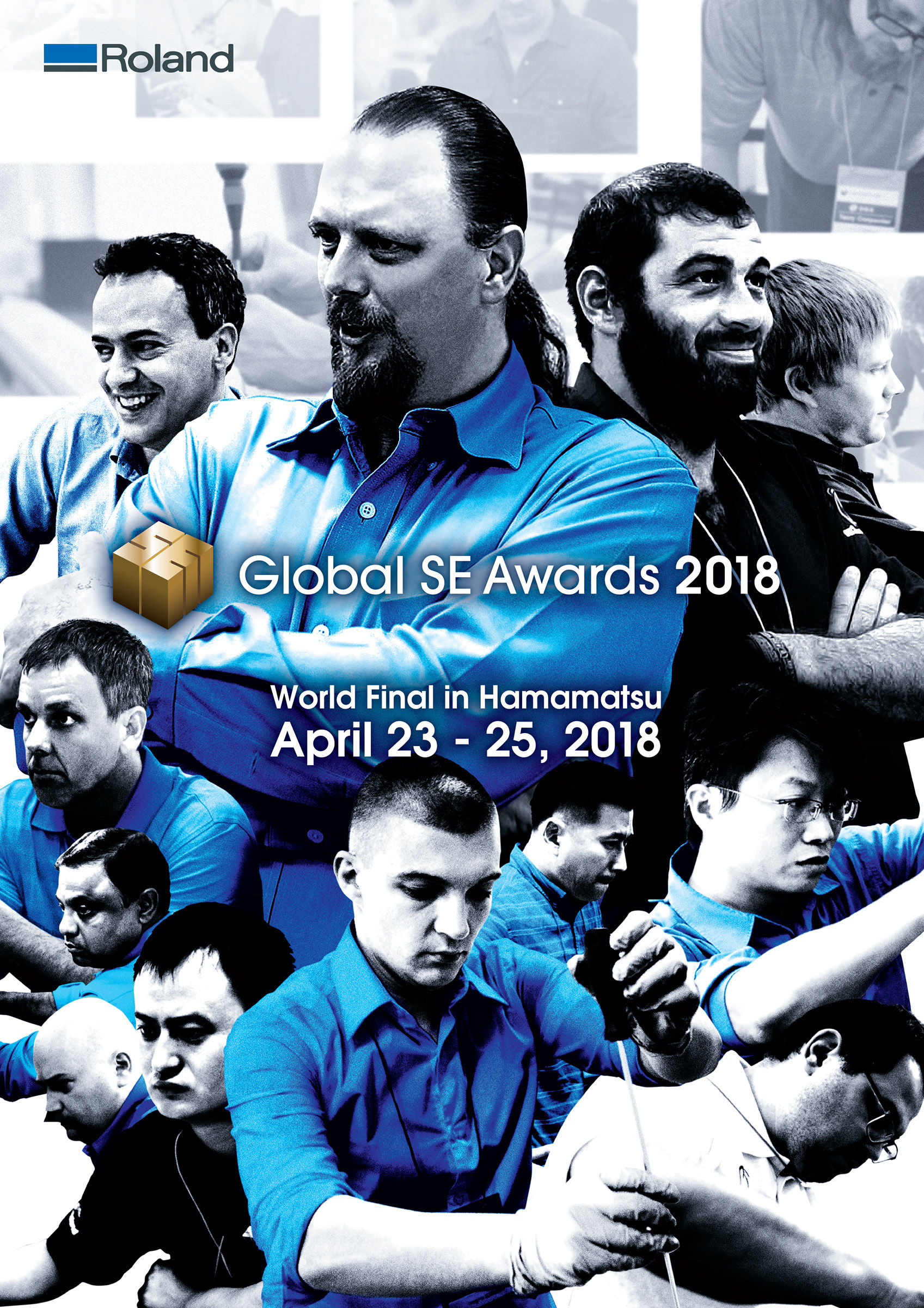 Tres Finalistas de Roland DGA han sido seleccionados para participar en la competencia mundial 2018 de Ingenieros de Servicio (SE) de Roland DG Corporation.