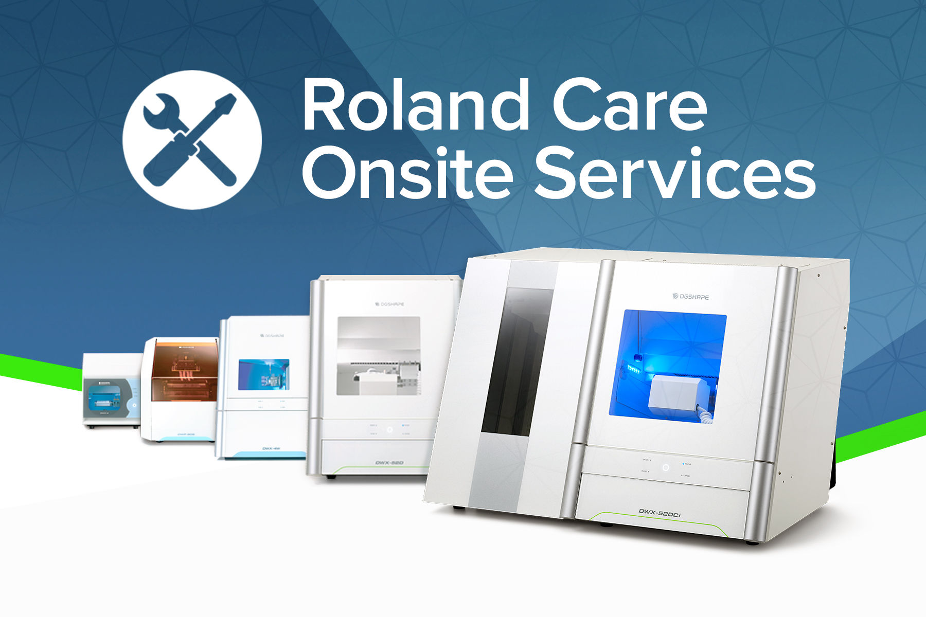 Roland DGA launches Roland Care Onsite Services for owners of Roland dental devices.
