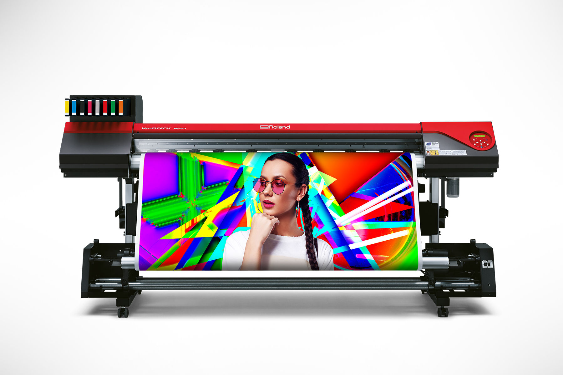 The new Roland VersaEXPRESS RF-640 8-Color printer boasts the widest color gamut in its class.