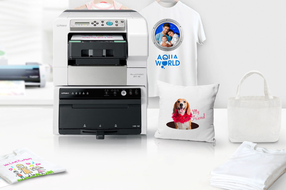 The new VersaSTUDIO BT-12 direct-to-garment printer from Roland DGA