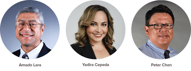 Retratos de Amado Lara, Yadira Cepeda y Peter Chen