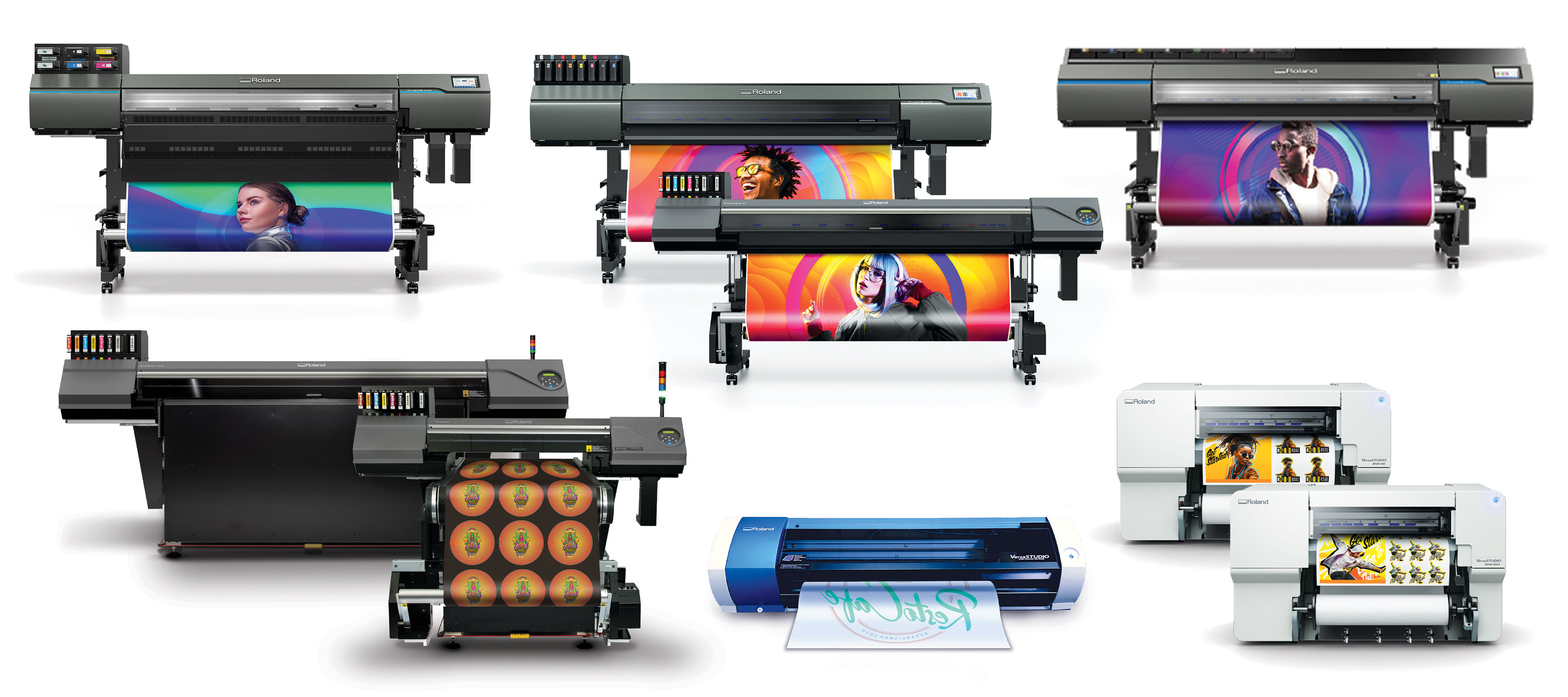 Imagen de nuevos productos que Roland DGA estará mostrando en PRINTING United Expo 2023 de Atlanta, Georgia, Estados Unidos.