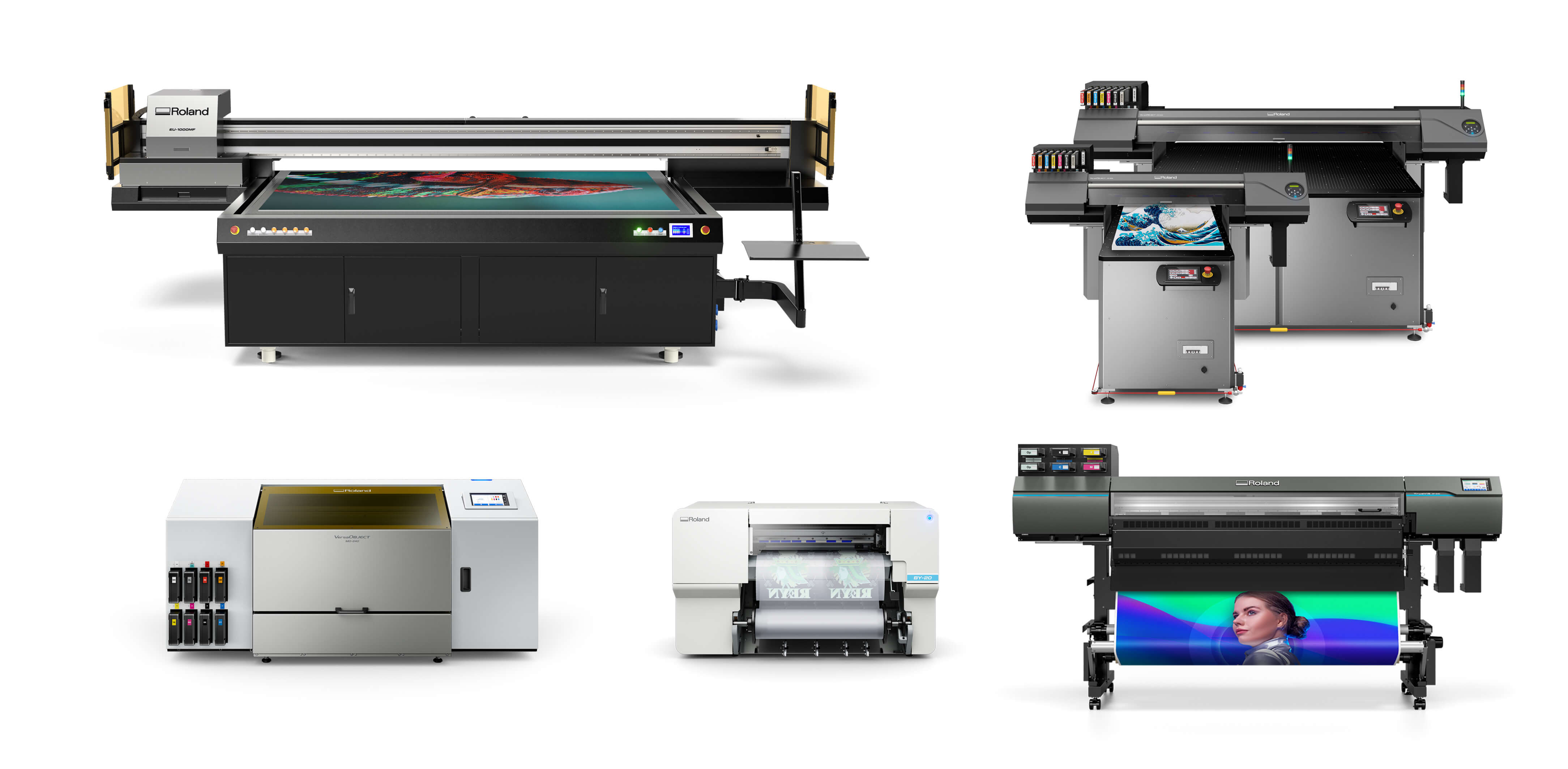 Image of new products Roland DGA will be showcasing at the 2024 PRINTING United Expo.