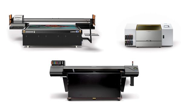 Imagen de las nuevas impresoras UV de cama plana Roland DG a ser exhibidas en la ISA International Sign Expo 2024 en Orlando, Florida, Estados Unidos.