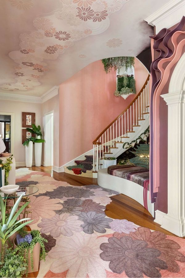 Imagen de los gráficos dimensionales de cielorraso diseñados por Nikki Levy para Kips Bay Show House, impresos usando la tecnología DG DIMENSE.