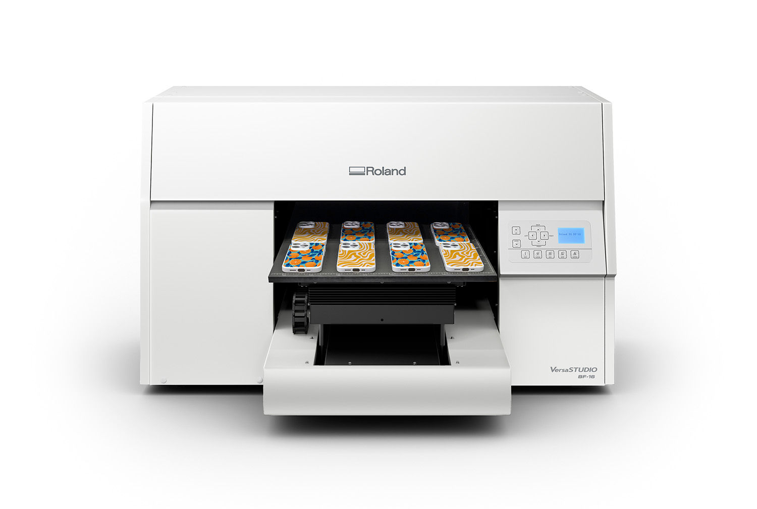 Image of new Roland DG VersaSTUDIO BF16 desktop UV flatbed printer.