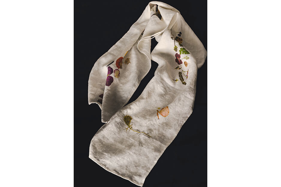 This scarf with a colorful design was printed on a Roland DG BT-12 direct-to-garment printer