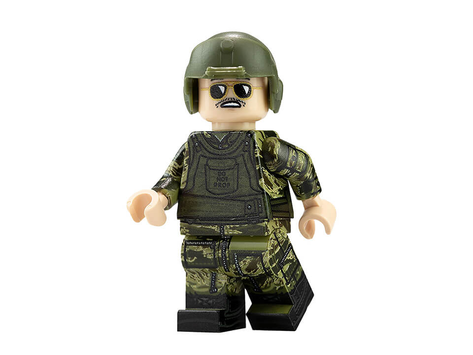 Customized mini figure of a soldier.