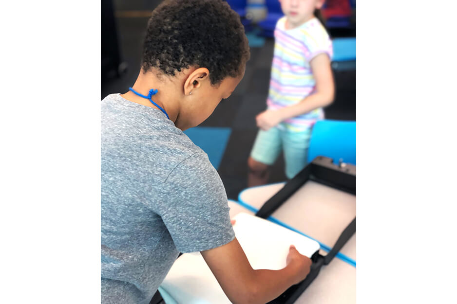 Students at Burrell Elementary were able to print their own t-shirts on the Roland BT-12 direct-to-garment printer.