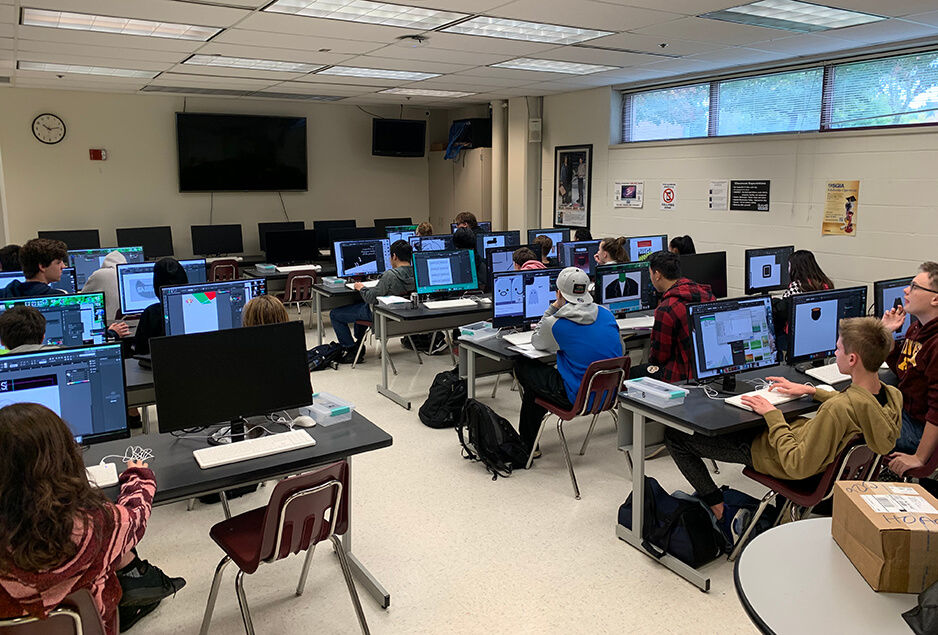 Roseville Area High School students are learning about digital printing and other techniques for their student-run print shop