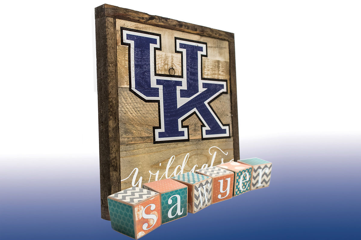 Pretty in Polka Dots creates personalized wooden blocks and signs