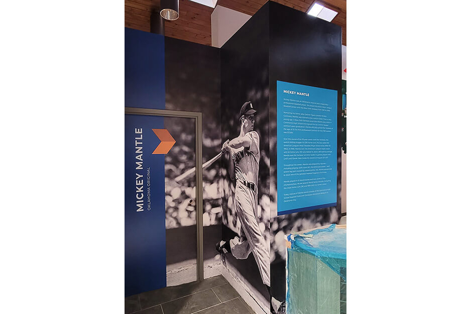 413 Signs and Graphics created this stunning Micky Mantle wall wrap using its Roland DG TrueVIS VG2 wide-format printer/cutter.