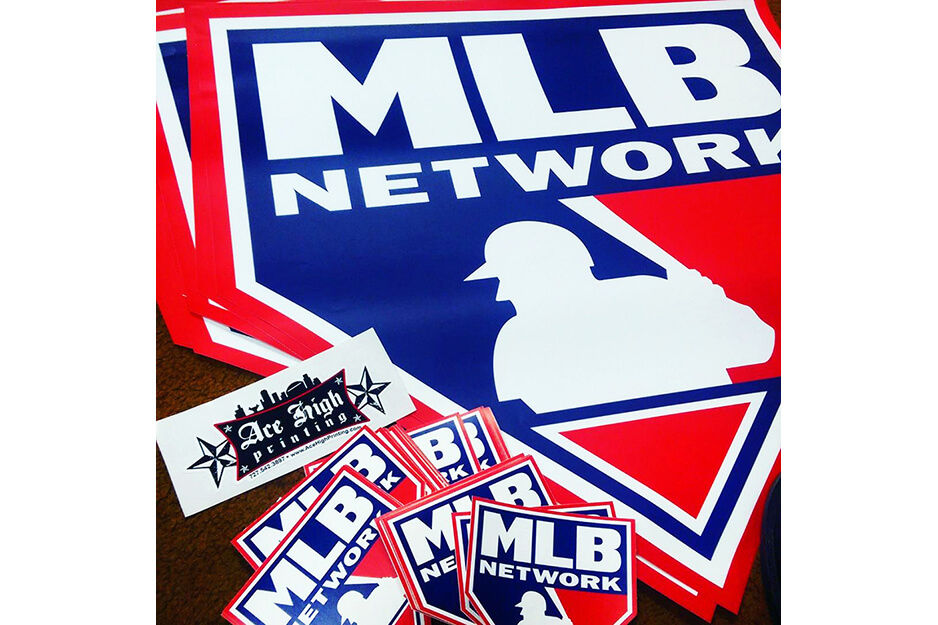 Ace High Printing produces colorful decals and signs like these for the MLB Network on its Roland DG TrueVIS VG2-540 digital printer/cutter.