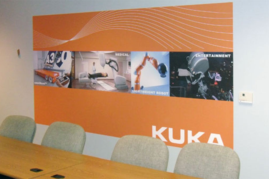 City Graphics VersaCAMM VS wall mural for Kuka Robotics