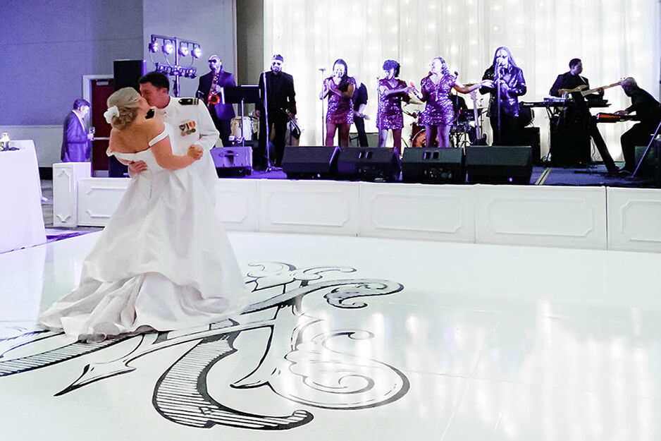 Decal Doodle produced this custom floor graphic for a wedding on its Roland DG TrueVIS VG-540 digital printer/cutter.