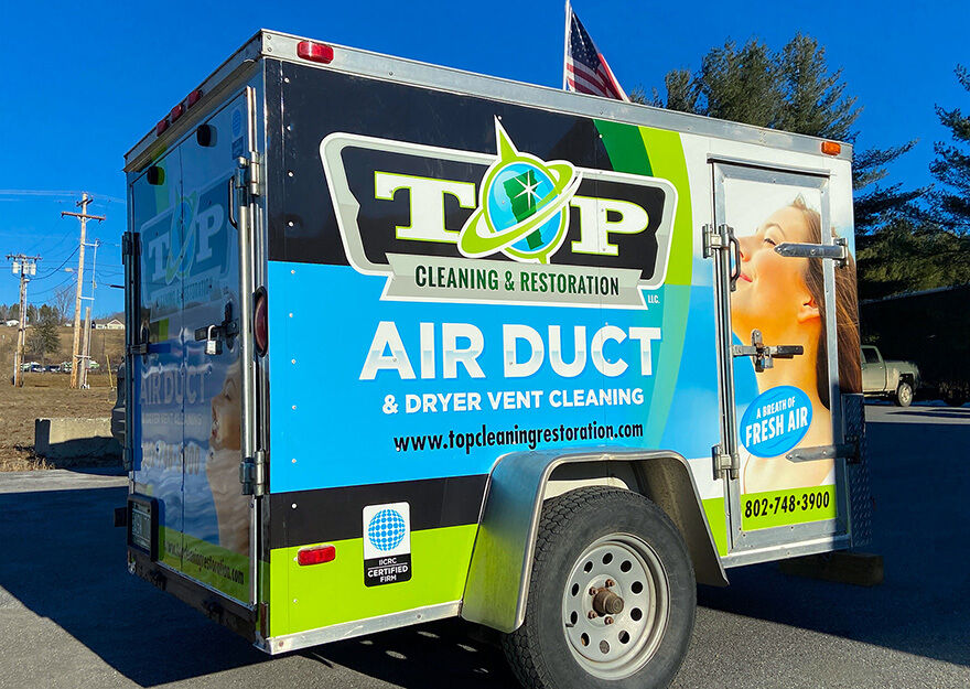 Trailer wrap for TP Air Duct printed using a Roland DG TrueVIS printer/cutter.