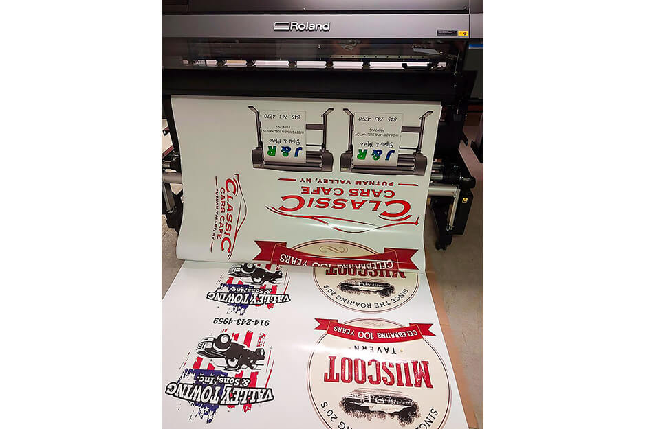 Series of graphics printing on a Roland DG printer/cutter